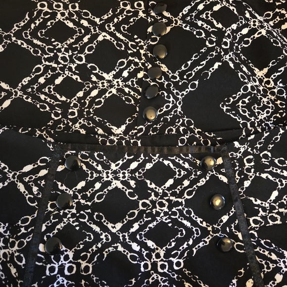 Worthington Black and White Chain Pattern Pencil Skirt Buisness Casual - Picture 2 of 10